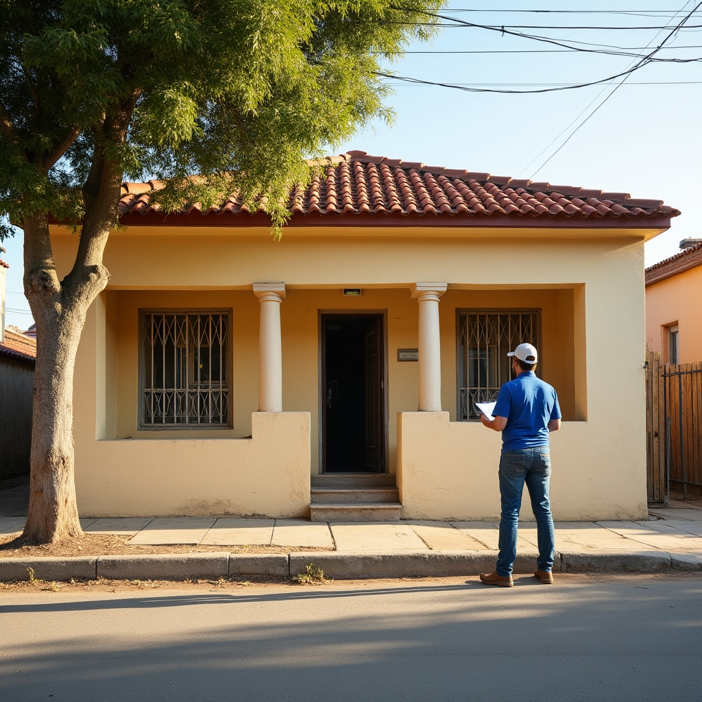 Exterior view of a residential property in Asunción Paraguay being surveyed
